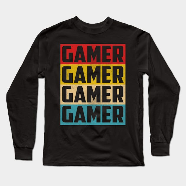 Retro Gaming Gift for Gamer Long Sleeve T-Shirt by funkyteesfunny